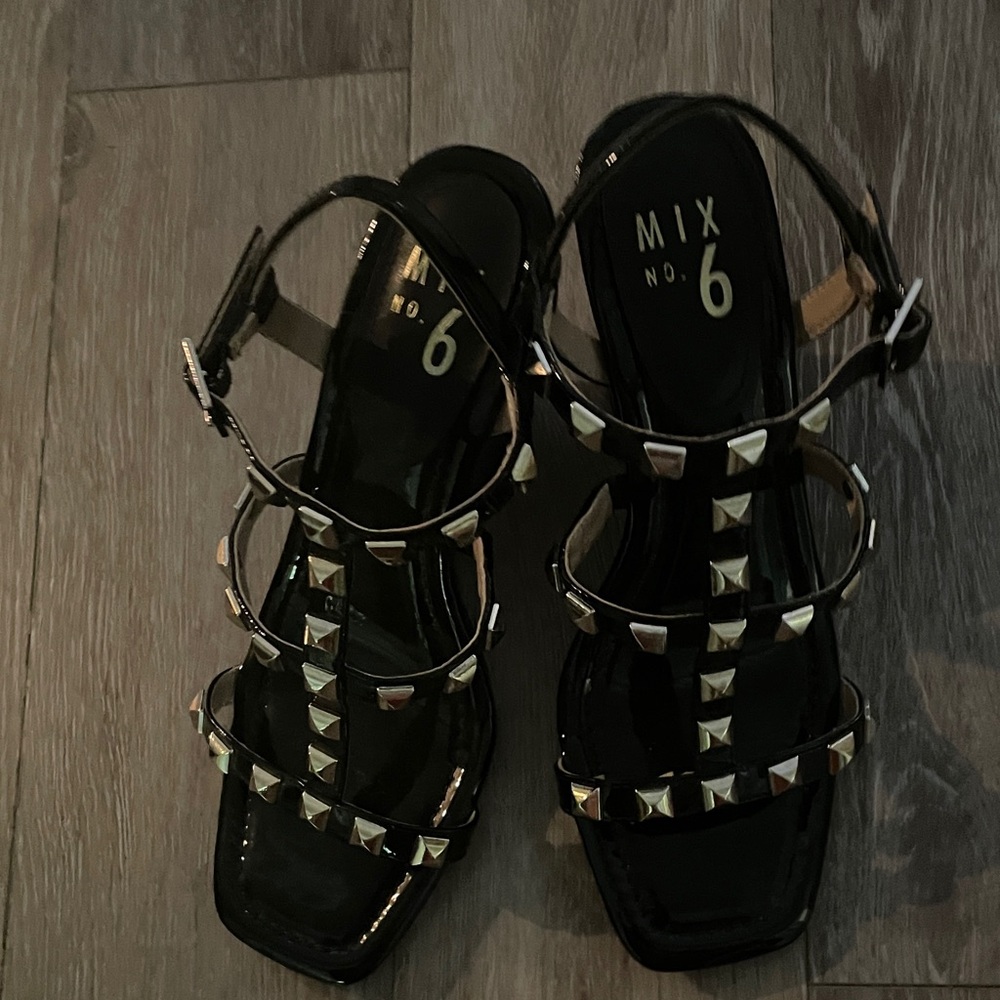 Mix No. 6 Black Studded Sandals